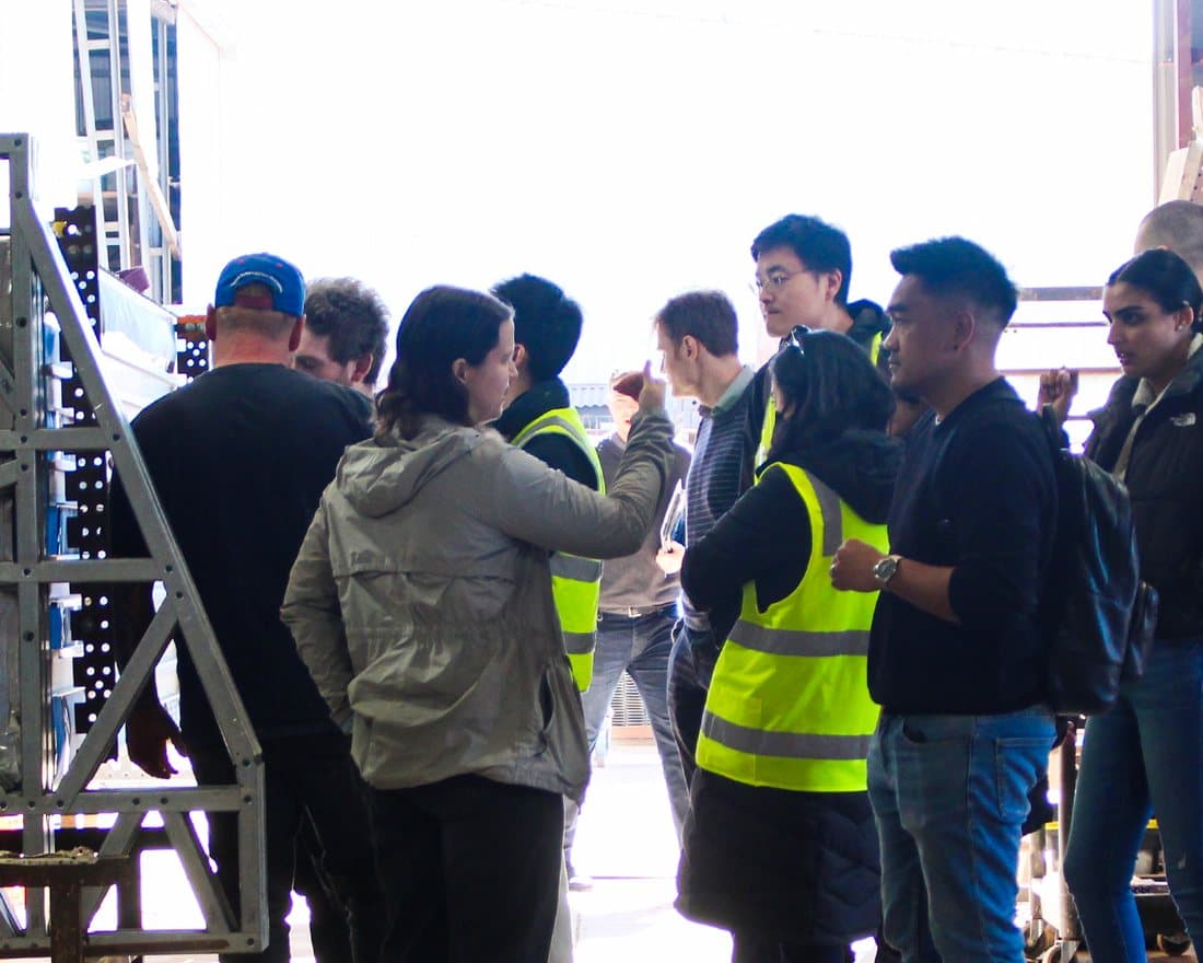 Architects touring the Nexbrick production facility