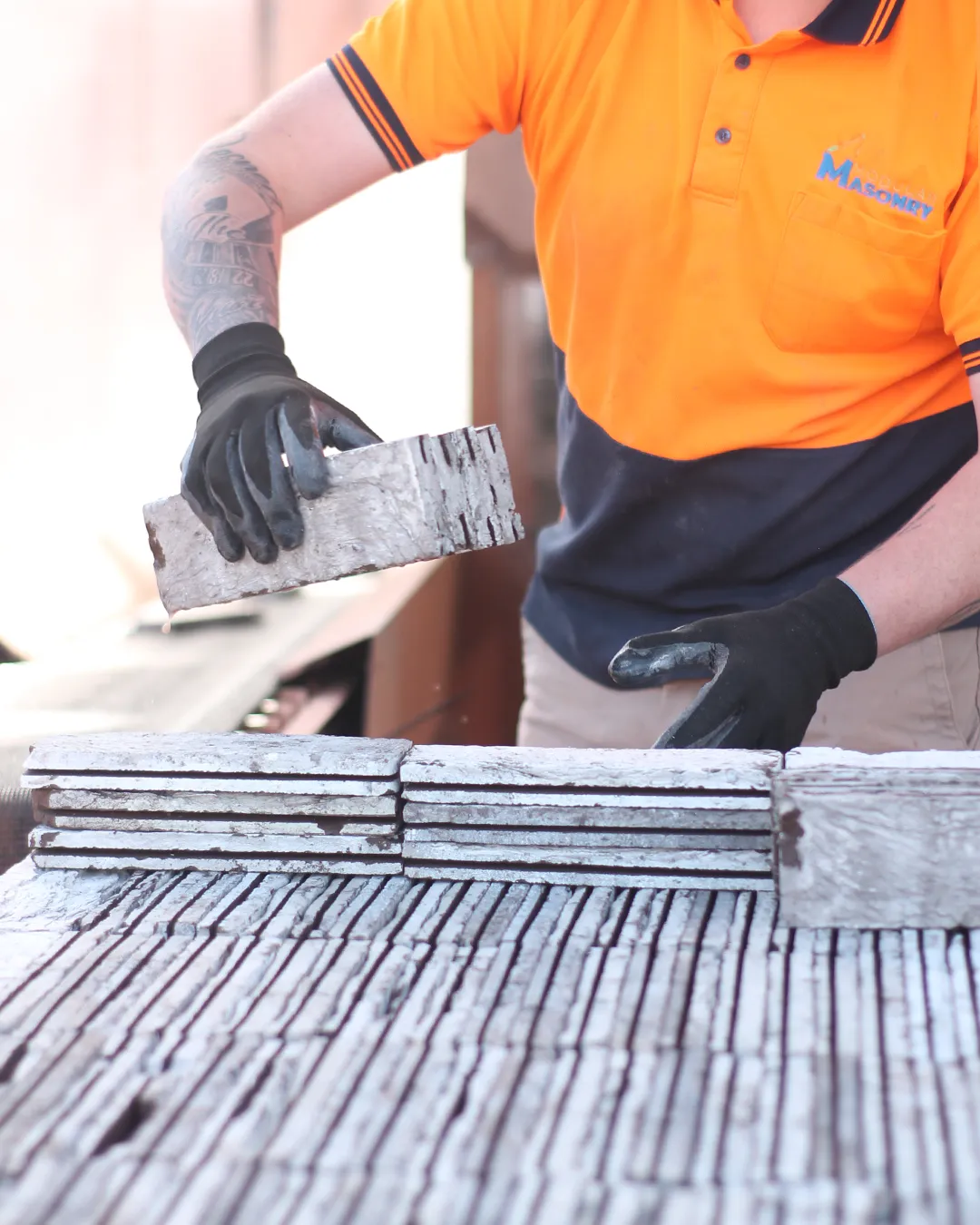 Close-up of a real brick facing unit cut and processed from a standard brick